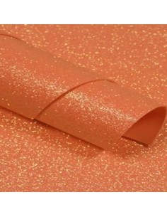 Goma eva glitter naranja 50 x 70 cm