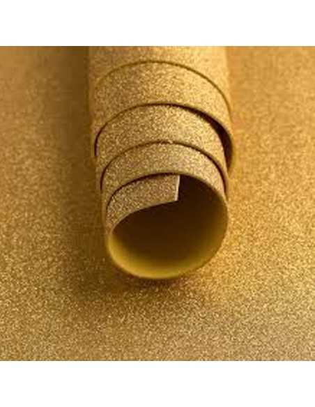 Goma eva glitter oro  50 x 70 cm