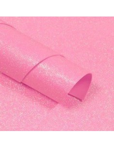 Goma eva glitter rosa claro  50 x 70 cm
