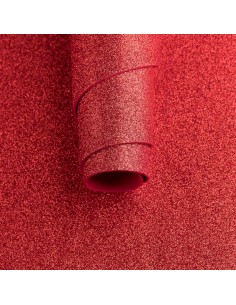 Goma eva glitter  50 x 70 rojo