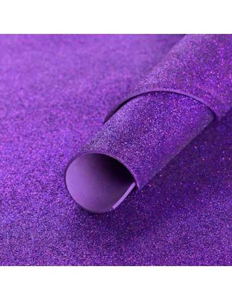 Goma eva glitter  50 x 70 violeta