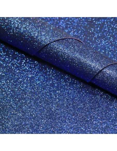 Goma eva glitter  50 x 70 azul oscuro
