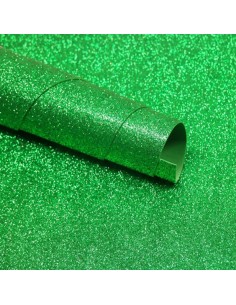 Goma eva glitter  50 x 70 verde  manzana