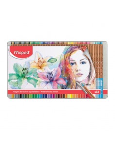 Lápices de colores acuarelables 72 uds, MAPED