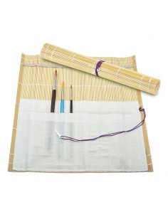 Estuche porta pincel enrollado 33x36 cm, BAMBOO