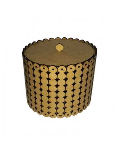 Bote redondo láser calado perla 14.5x14.5x12.5 cm Bote redondo láser calado perla 14.5x14.5x12.5 cm