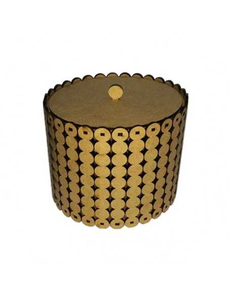 Bote redondo láser  calado perla 14.5x14.5x12.5 cm
