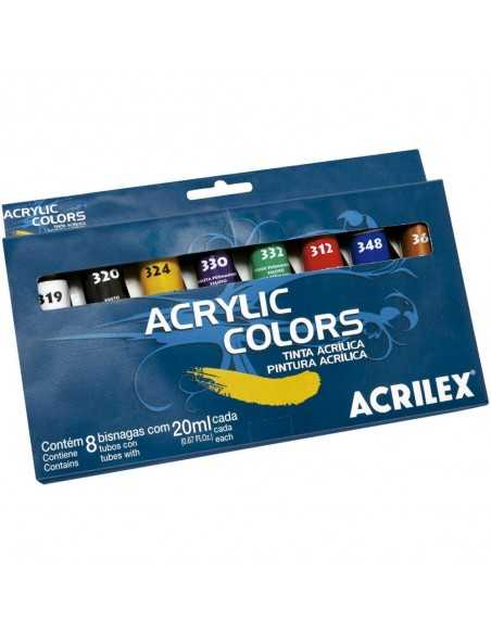KIT 8 COLORES ACRYLIC COLORS 20ML C/U, ACRILEX