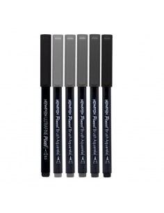 Set de 6 rotuladores   cinza, NEWPEN