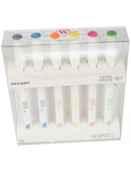 Set Fineliner Ginza Pro 6pz Pop art, NEWPEN
