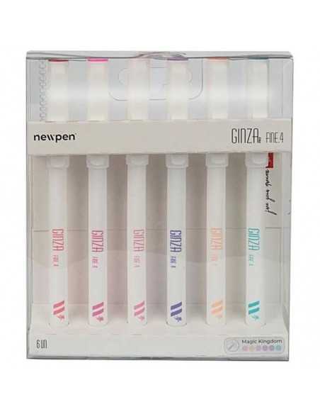 Set Fineliner Ginza Pro 6pz Magic Kingdom, NEWPEN