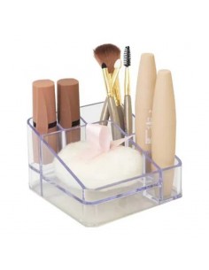 Organizador d/cosméticos compacto c/6 div cristal