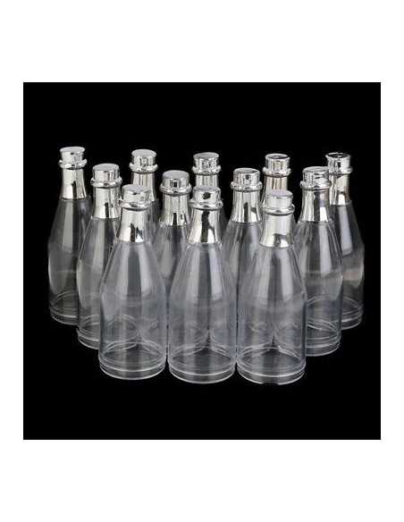 Botella de champan plata de decoración c/5 unid