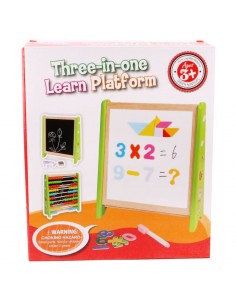 Pizarra de aprendizaje 3 en 1, ábaco y tablero magnético