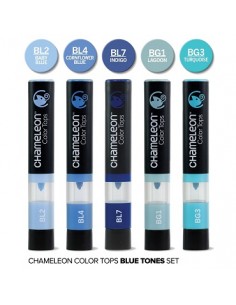 Set de 5 rotuladores- Tonos azules, CHAMELEON