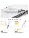 Marcadores Ohuhu Base de alcohol de 24 unidades , Chisel & Pincel
