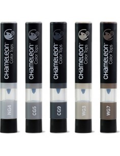 Set de 5 rotuladores- Tonos grises, CHAMELEON