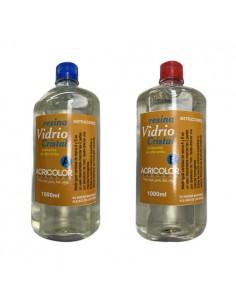 Resina Vitral bicomponente A y B de 1000ml, Acricolor