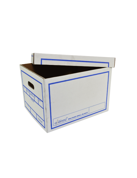 Caja de archivo con tapa 38x30,8x26 cm blanca