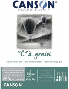 Bloc Cagrain, gris 30h A3 250gr, CANSON
