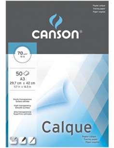 Bloc d/papel 50h A3 70gr, CANSON