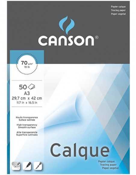 Bloc d/papel 50h A3 70gr, CANSON
