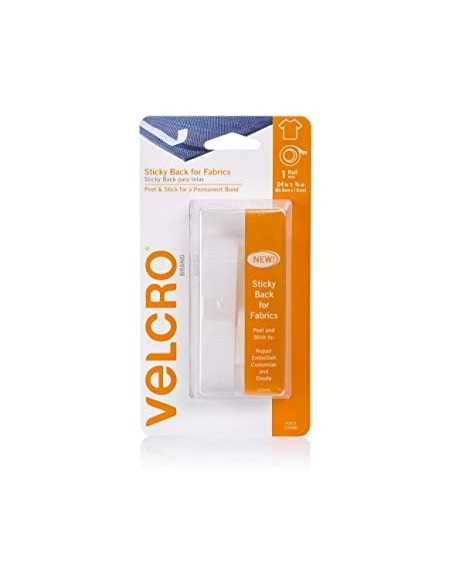 Tira blanca con adhesivo para telas, VELCRO